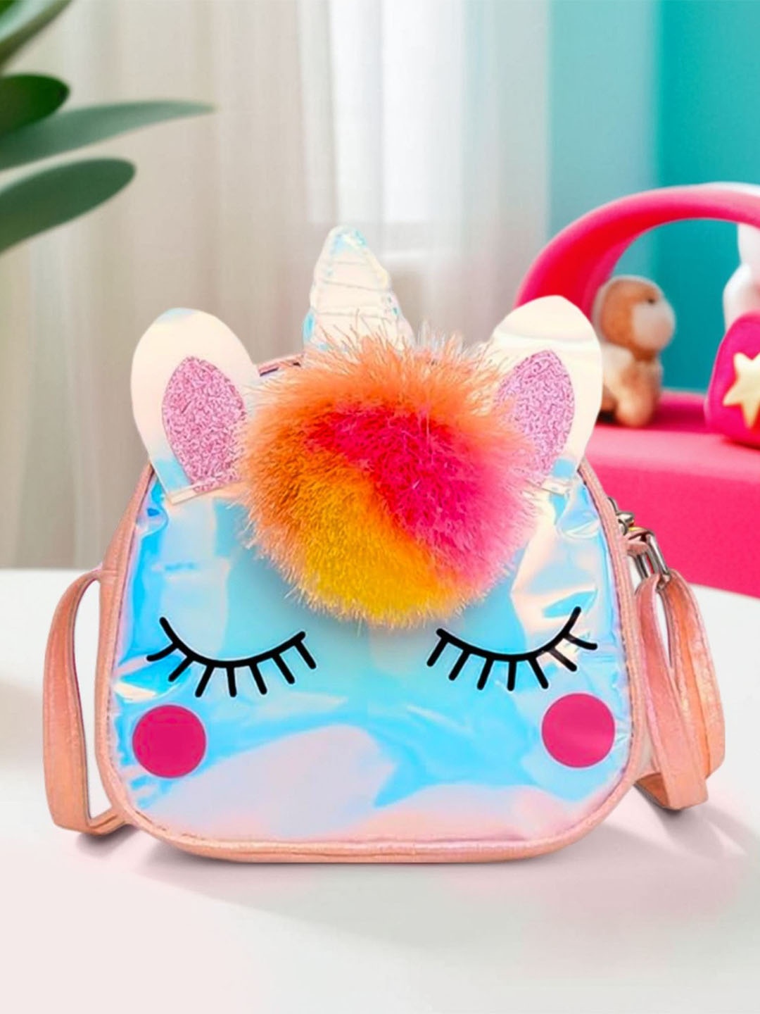 

Tinker Squad playful Unicorn PU Sling Bag Girls Handbag, Pink