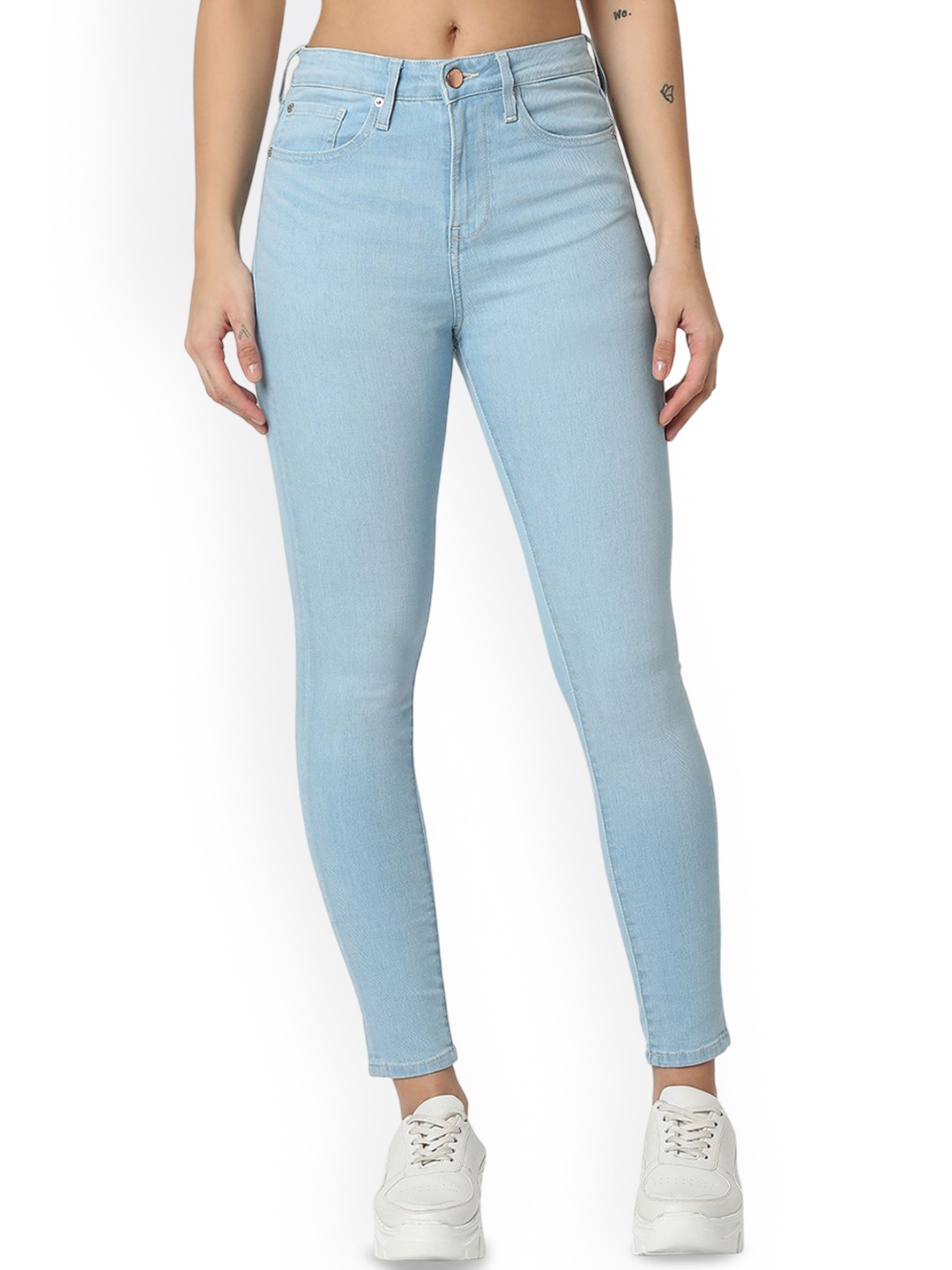 

SPYKAR Women Super Skinny Fit High-Rise Light Fade Jeans, Blue