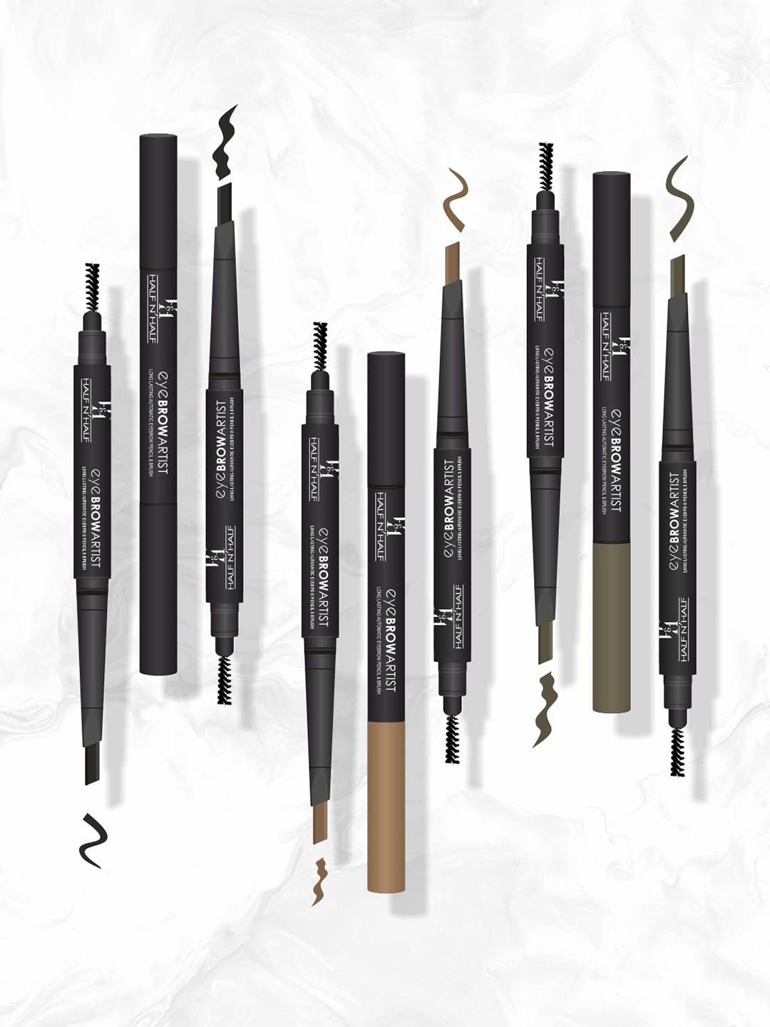 

Half N Half Eyebrow Artist Set Of 2 Long Lasting Automatic Pencil - 0.4g Each - Dark Brown