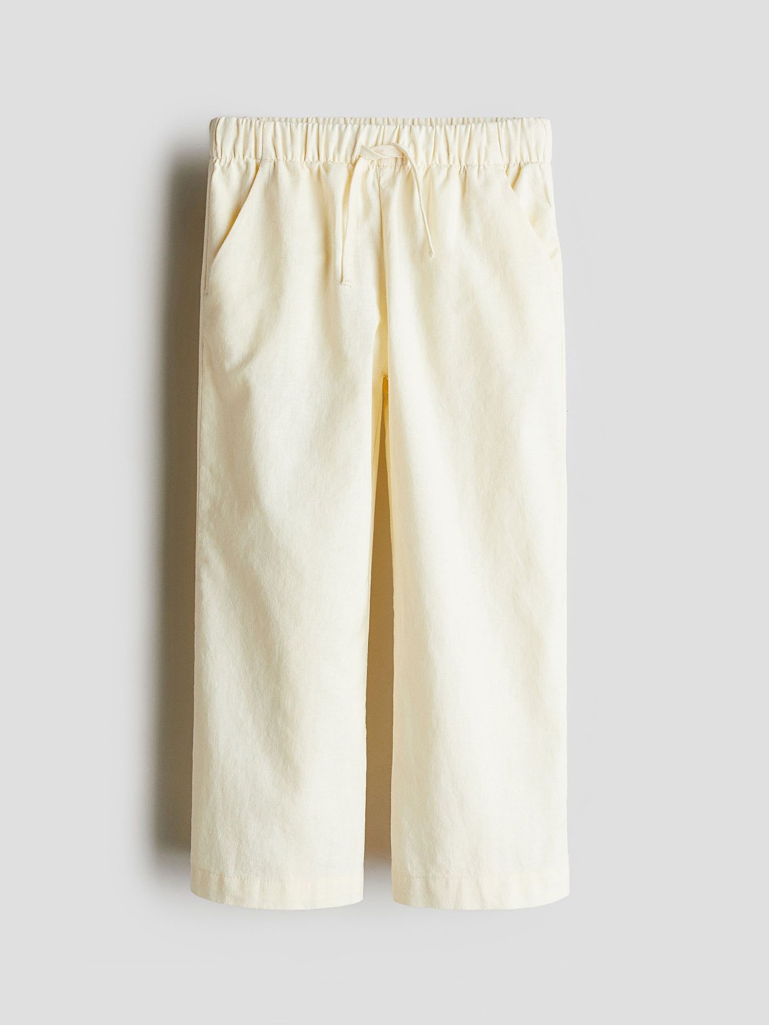 

H&M Linen-Blend Joggers, Yellow