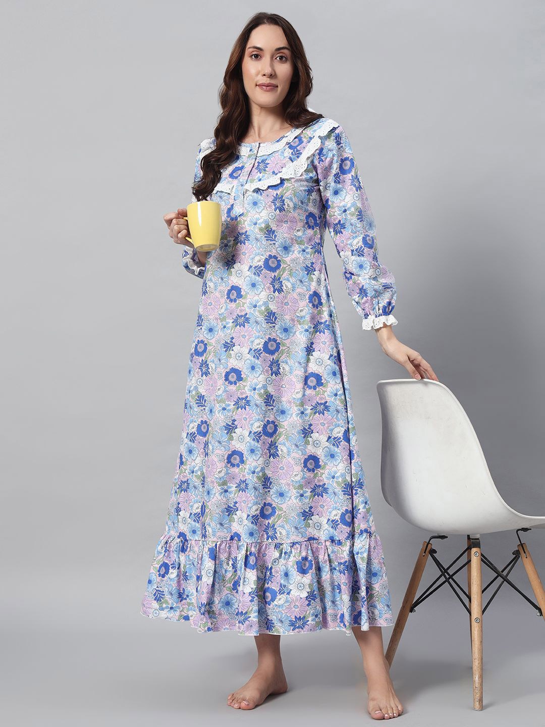 

SEPHANI Printed Maxi Nightdress, Blue