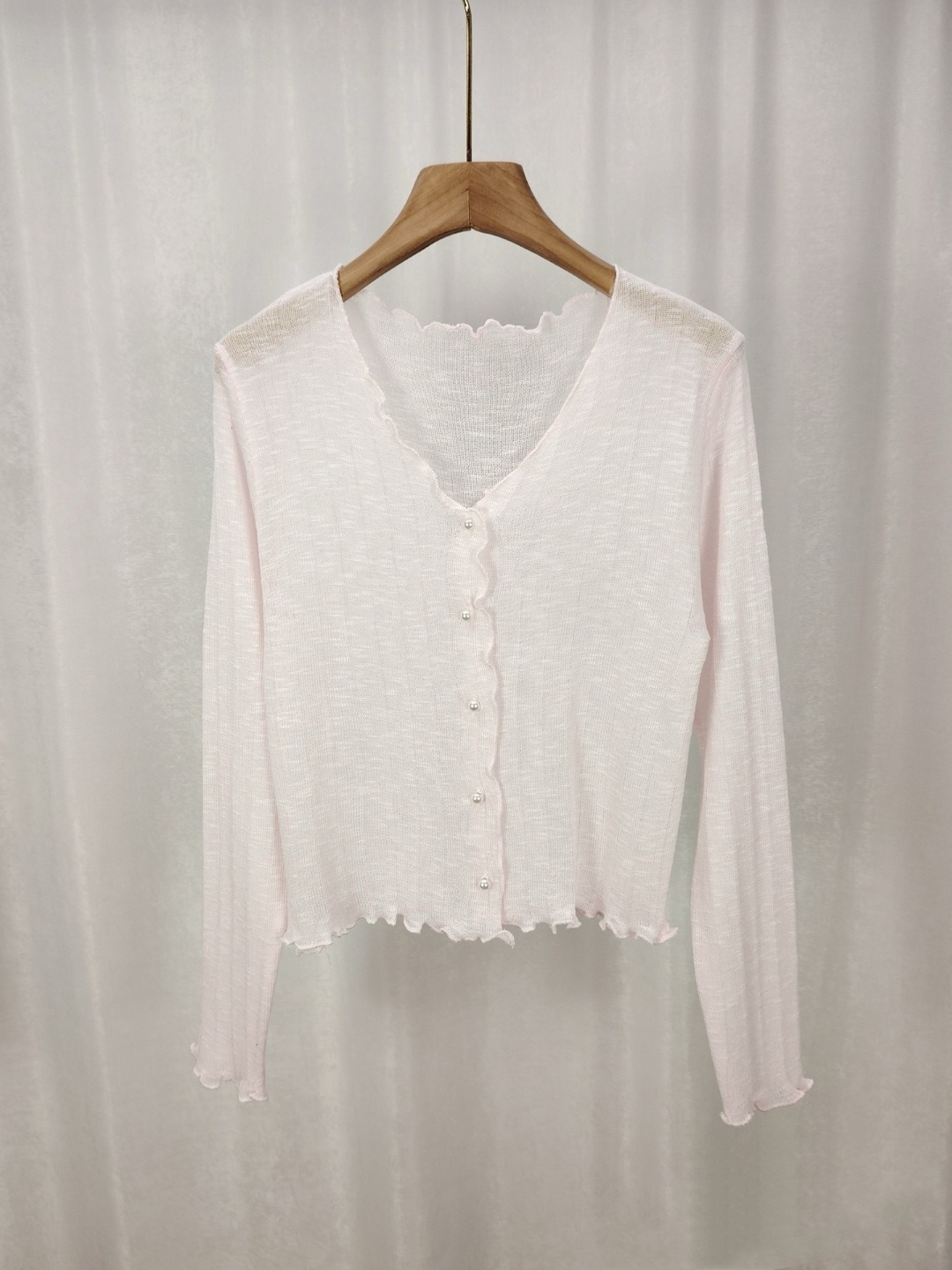 

KPOP Women V-Neck Long Sleeves Shirt Style Top, Pink