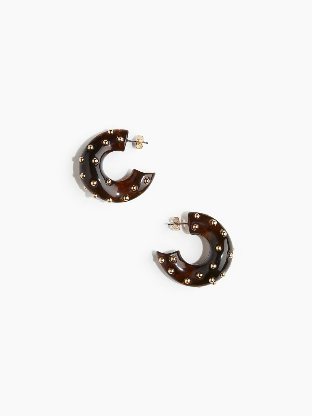 

H&M Studded Hoop Earrings, Gold