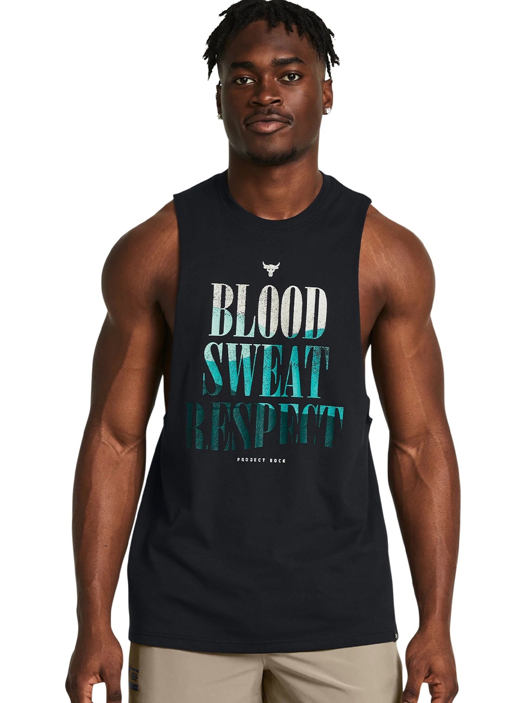 

UNDER ARMOUR Project Rock BSR Payoff Printed Relaxed-Fit T-Shirt, Black