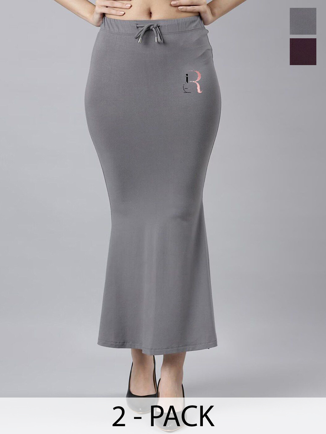 

IndianRang 2 Stretchable Saree Shapewear, Grey