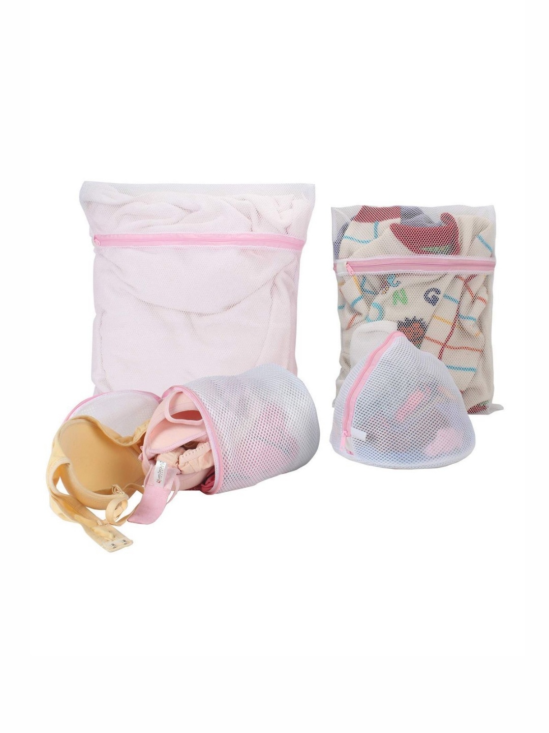 

HOKIPO White 4 Pieces Dual Layered Mesh Laundry Clothes Washing Bags