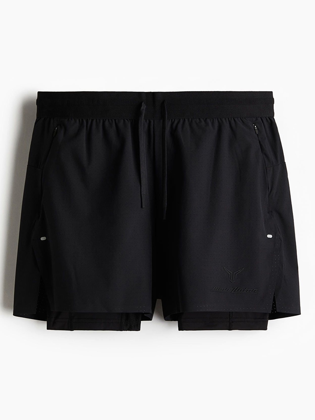 

H&M Double-Layered Sports Shorts in DryMove, Black
