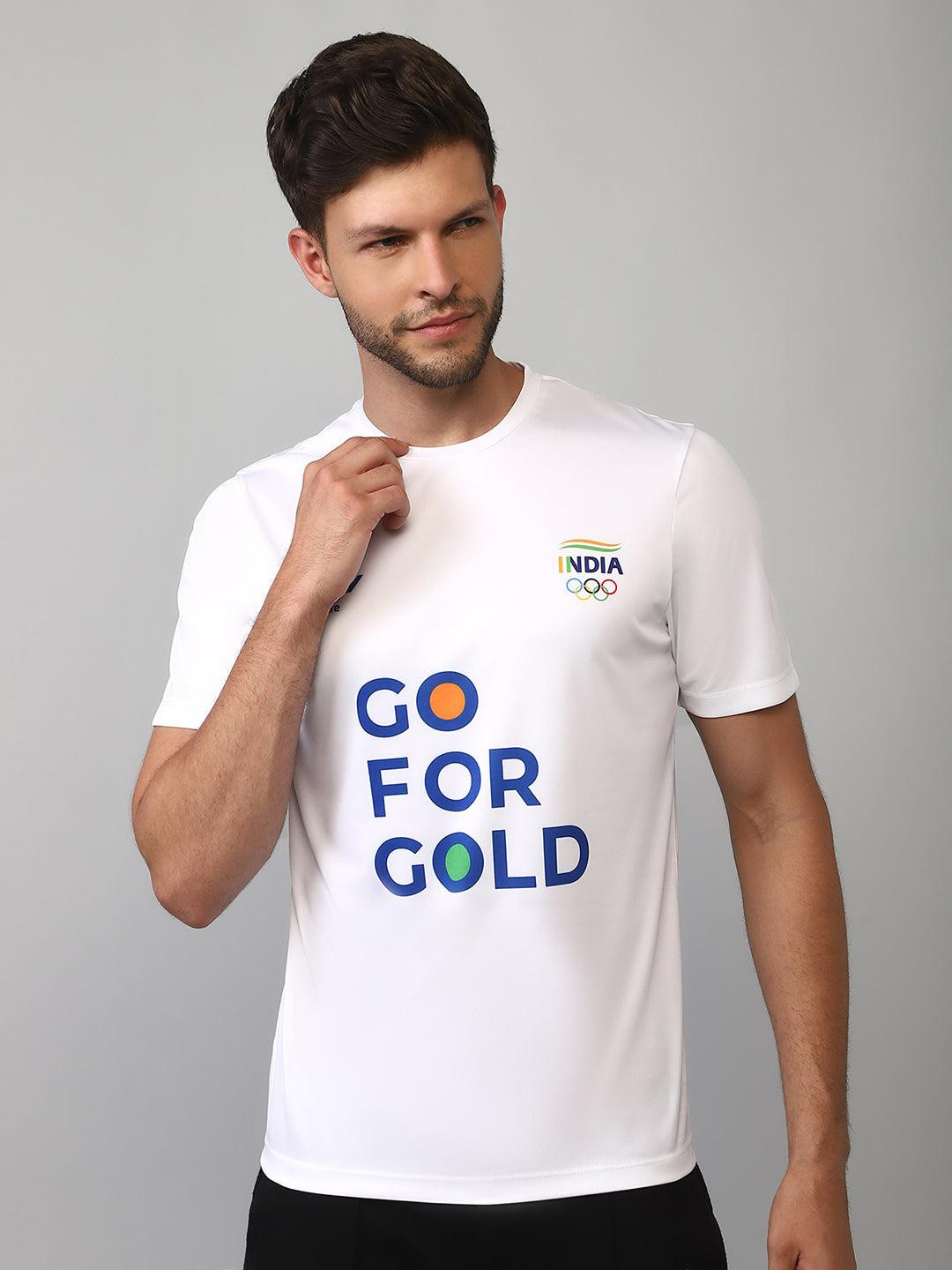 

Alcis Men Inspire Go For Gold Fan T-shirt - White