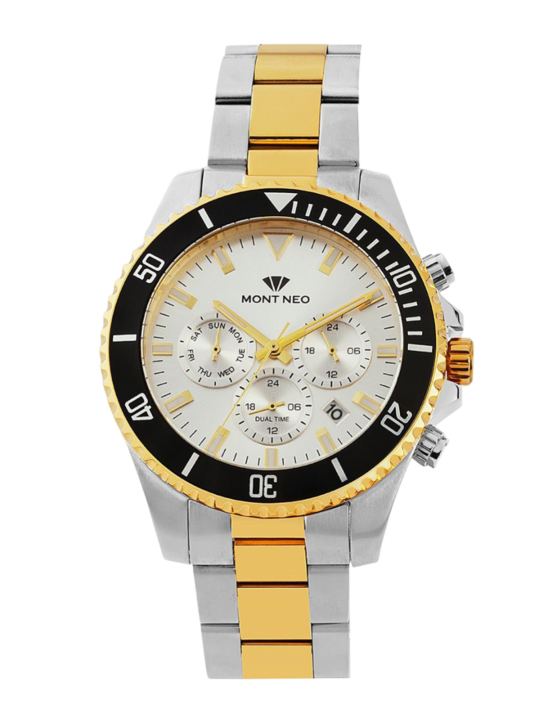 

MONT NEO Men Skeleton Dial & Bracelet Style Straps Analogue Watch 3508M-M1203, Silver