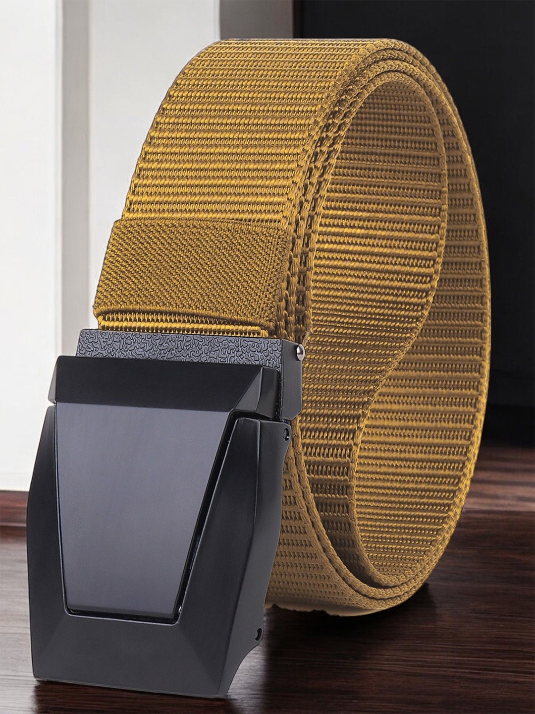 

glitchez Men Belt, Gold