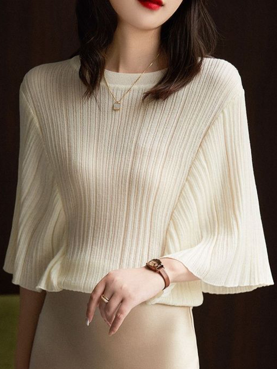 

LULU & SKY Kimono Sleeve Top, Beige
