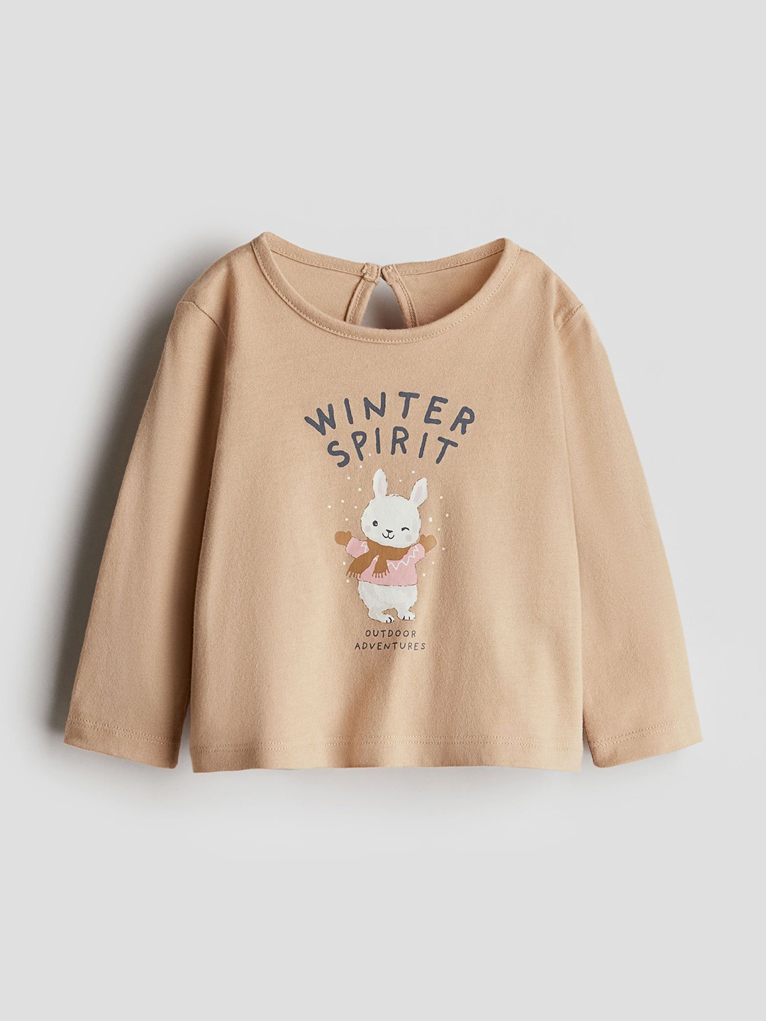 

H&M Girls Print-Motif Top, Beige