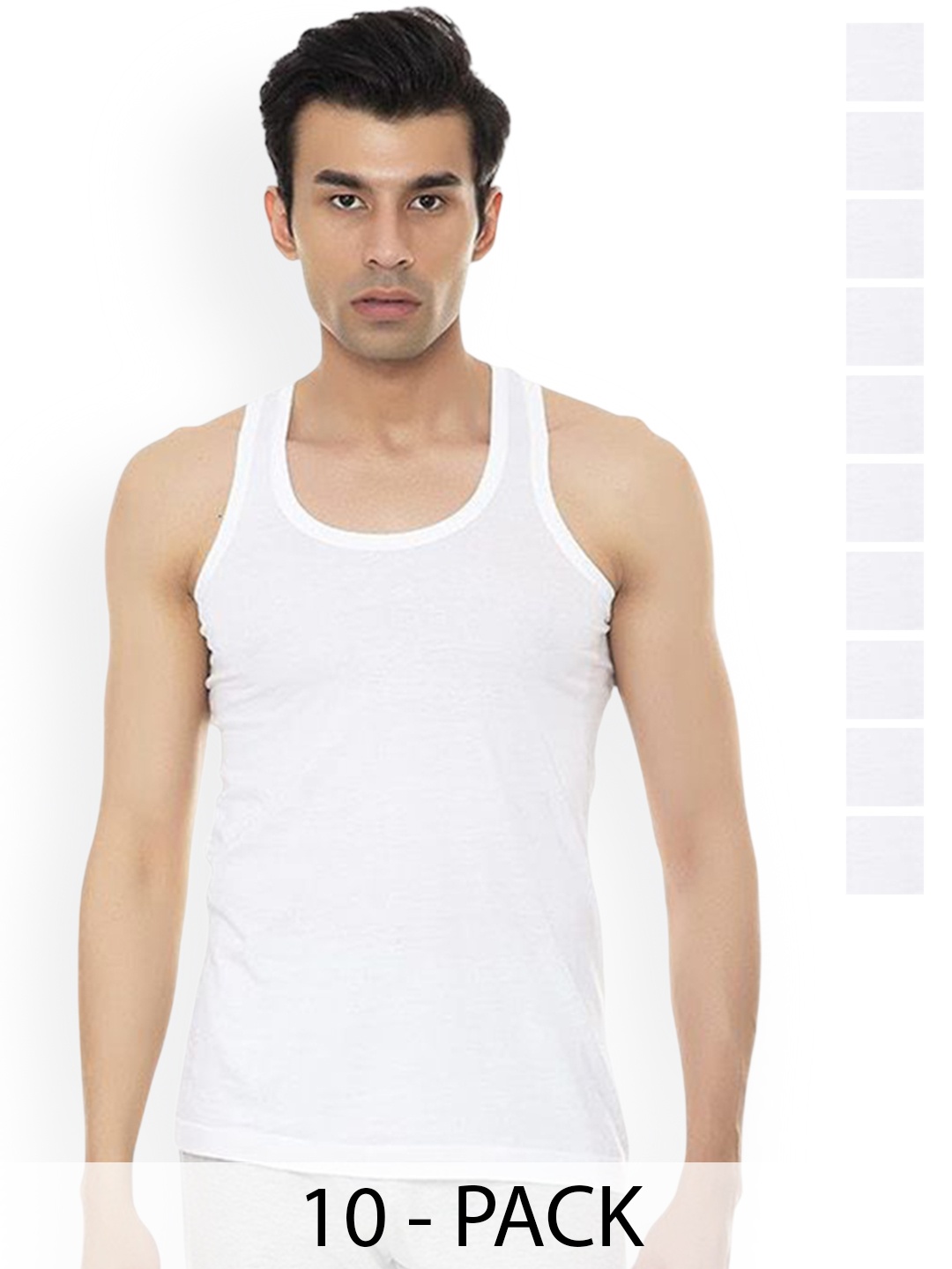 

AMUL COMFY Pack Of 10 Pure Cotton Innerwear Vests Comfy-White-RN-10-110