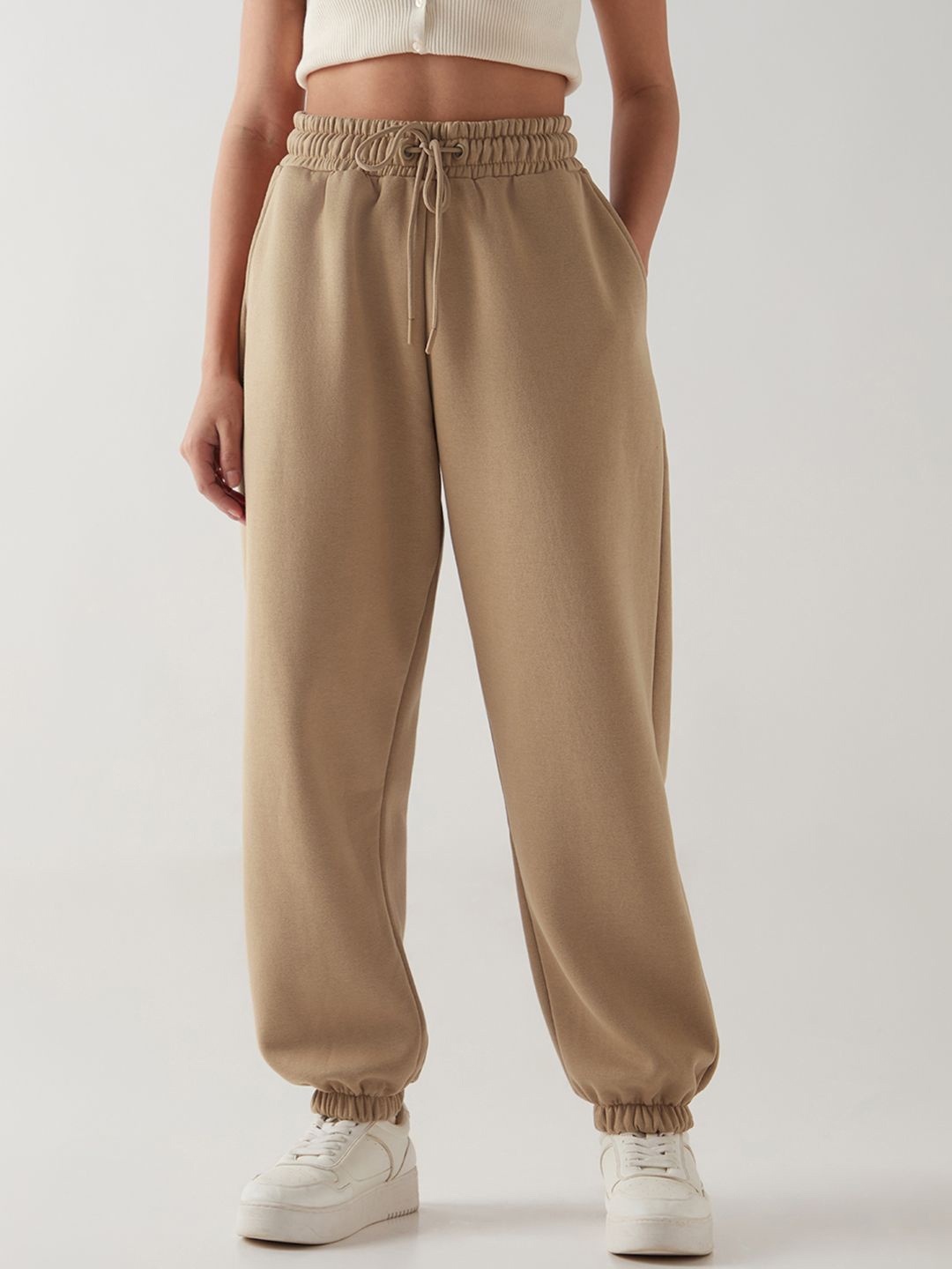 

Bewakoof Women Loose Fit Joggers, Brown