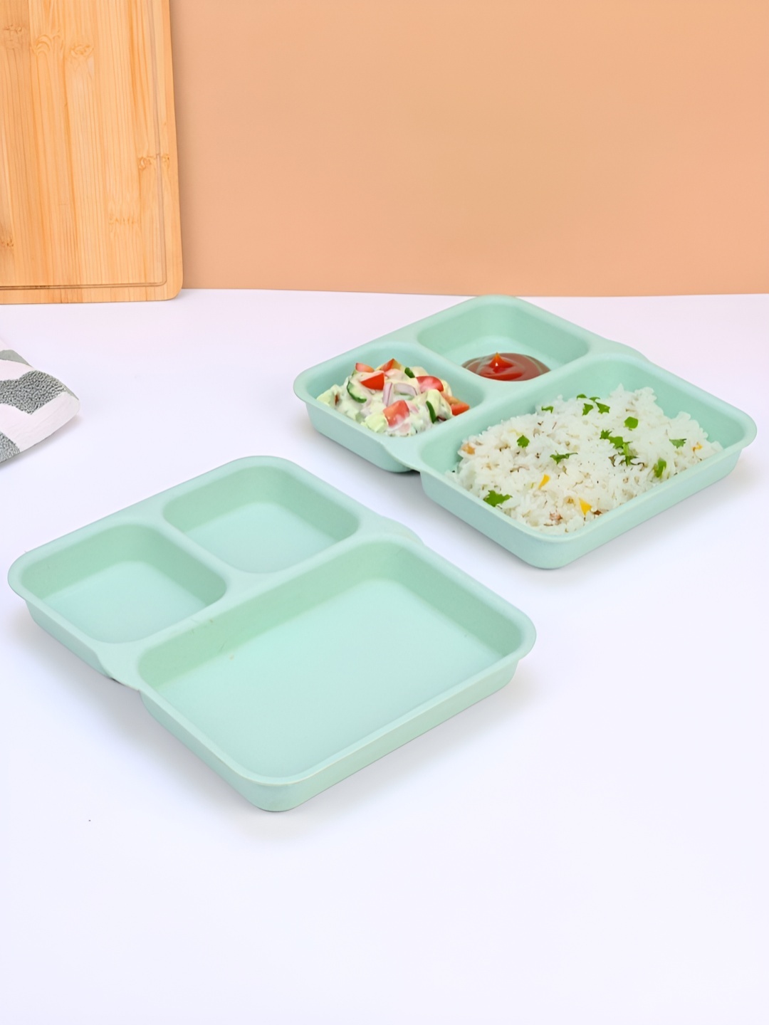 

eha Green 2 Pieces Dishwasher Safe Plates