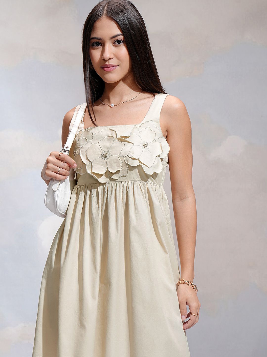 

Tokyo Talkies Fit & Flare Mini Dress, Beige
