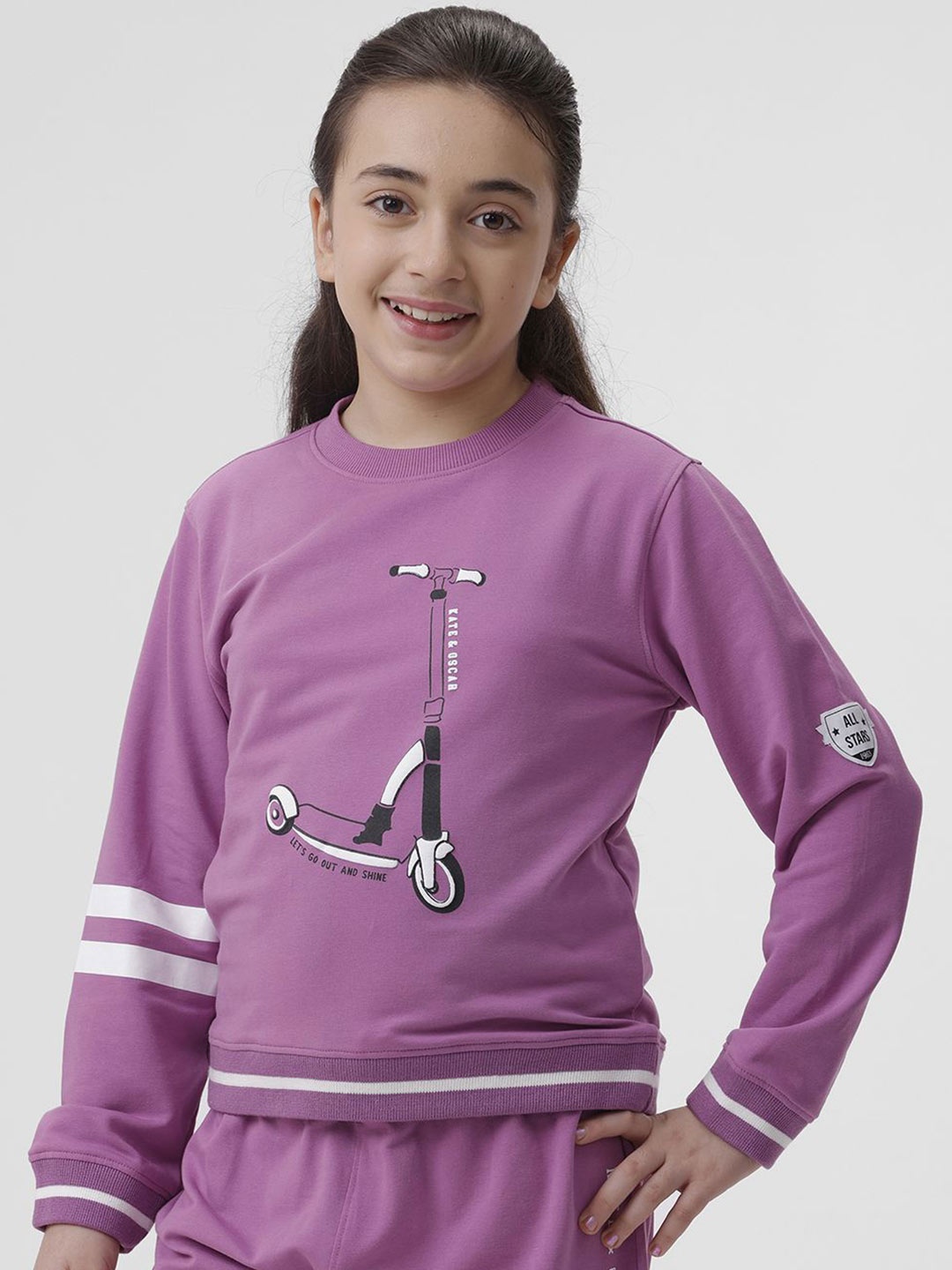 

KATE & OSCAR Unisex Kids Printed Sweatshirt, Purple