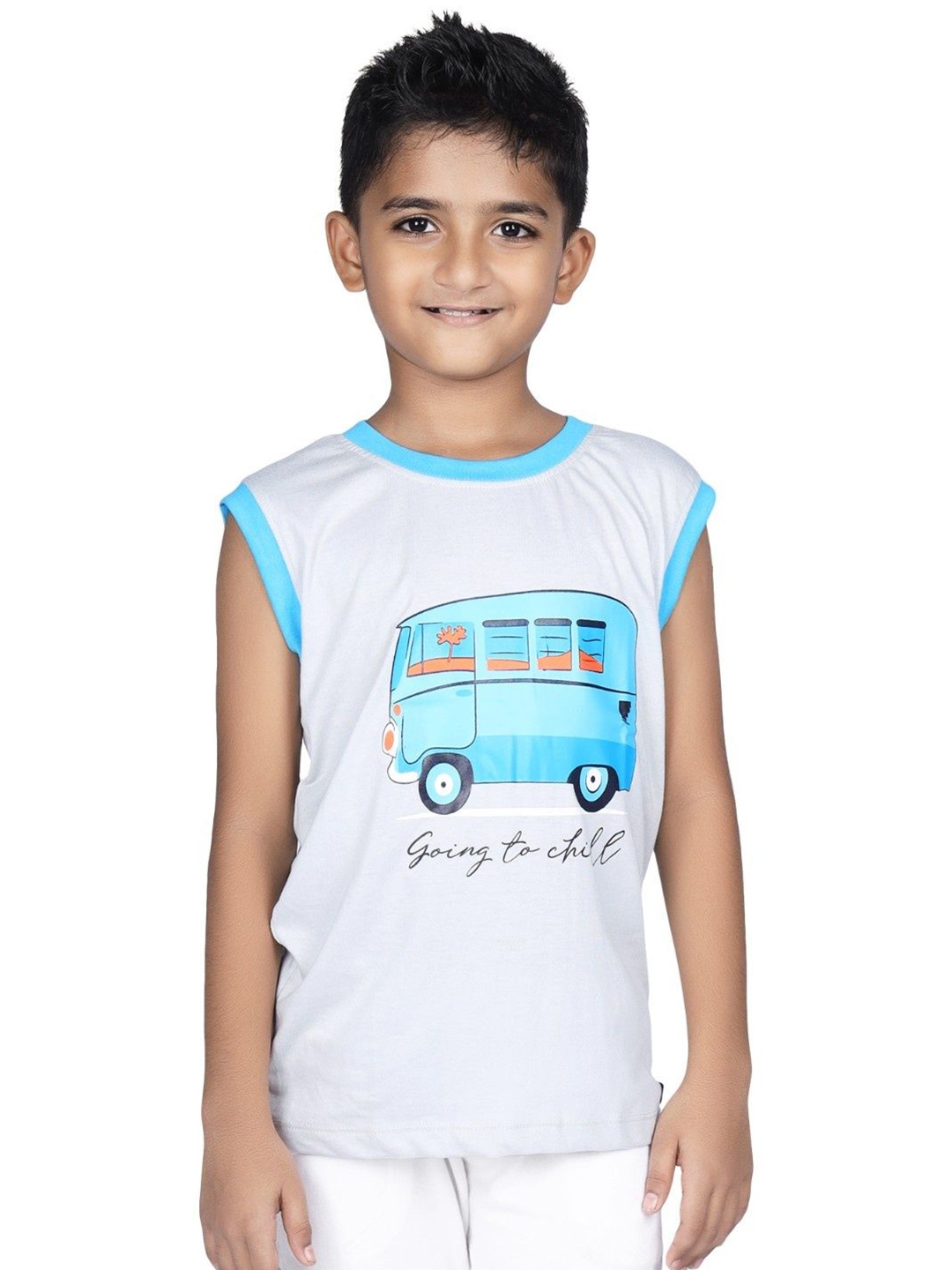 

CRAZYPENGUIN ELITE Boys Graphic Printed Round Neck Cotton T-shirt, White