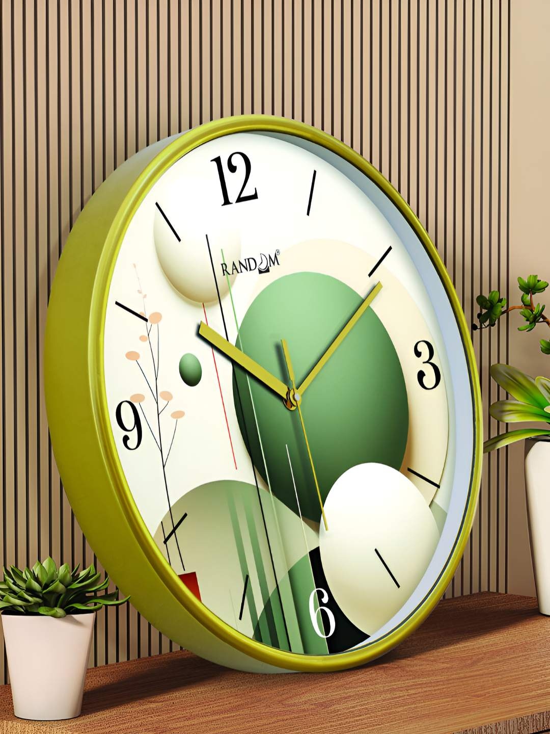 

RANDOM Printed Round Shaped Sweep Silent Movement Contemporary Wall Clock, White