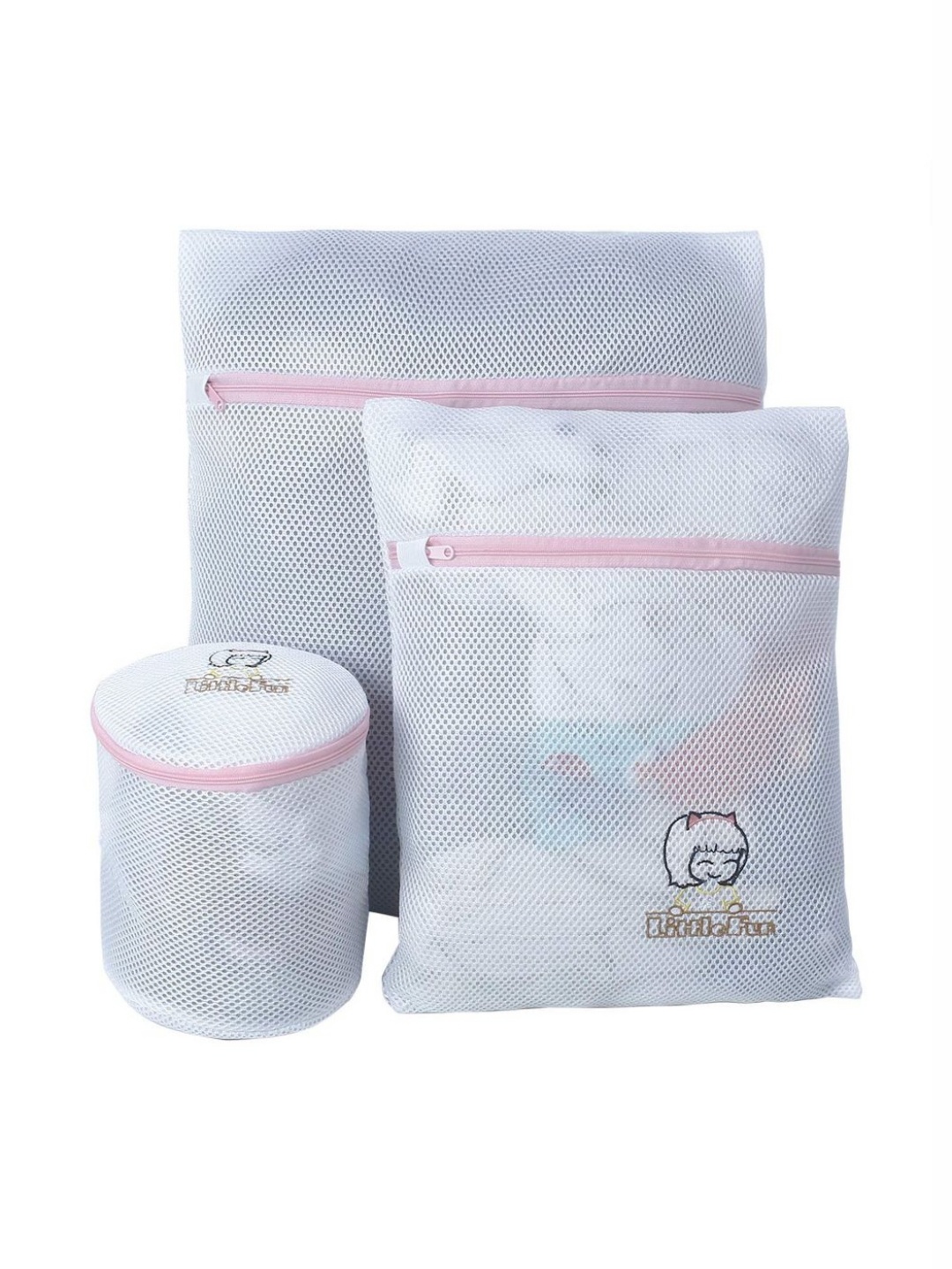 

HOKIPO White 3 Pieces Mesh Laundry Clothes Washing Bags