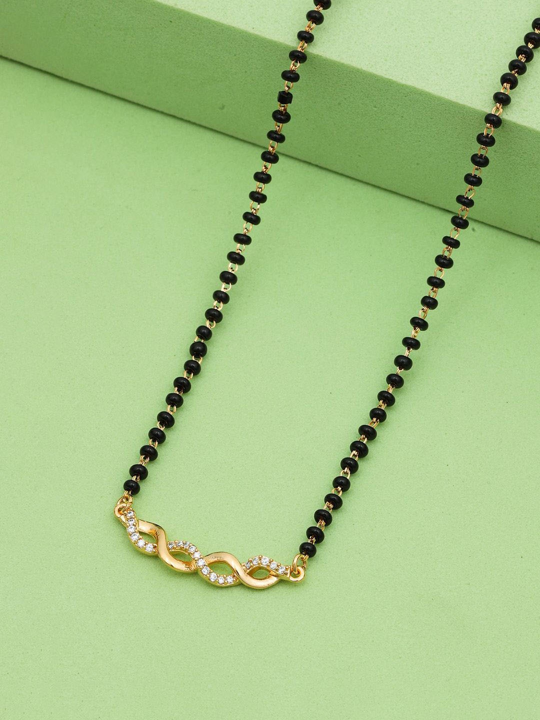 

MAIRA 925 Sterling Silver Gold-Plated Crystals Mangalsutra