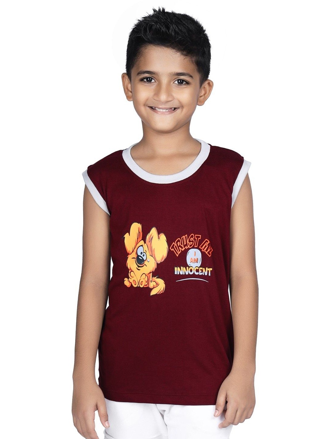 

CRAZYPENGUIN ELITE Boys Graphic Printed Cotton T-shirt, Maroon