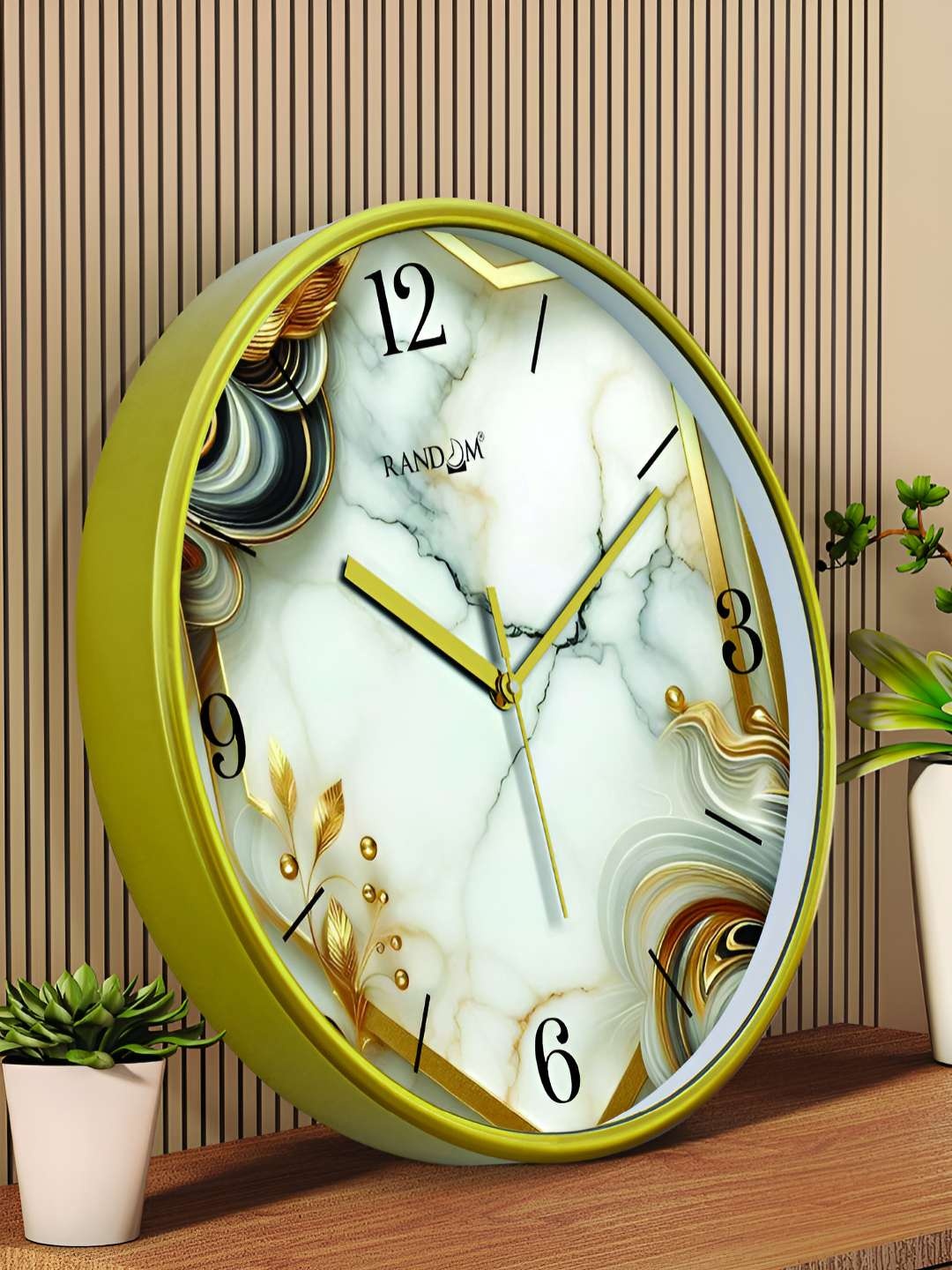 

RANDOM Printed Round Shaped Sweep Silent Movement Contemporary Wall Clock, White