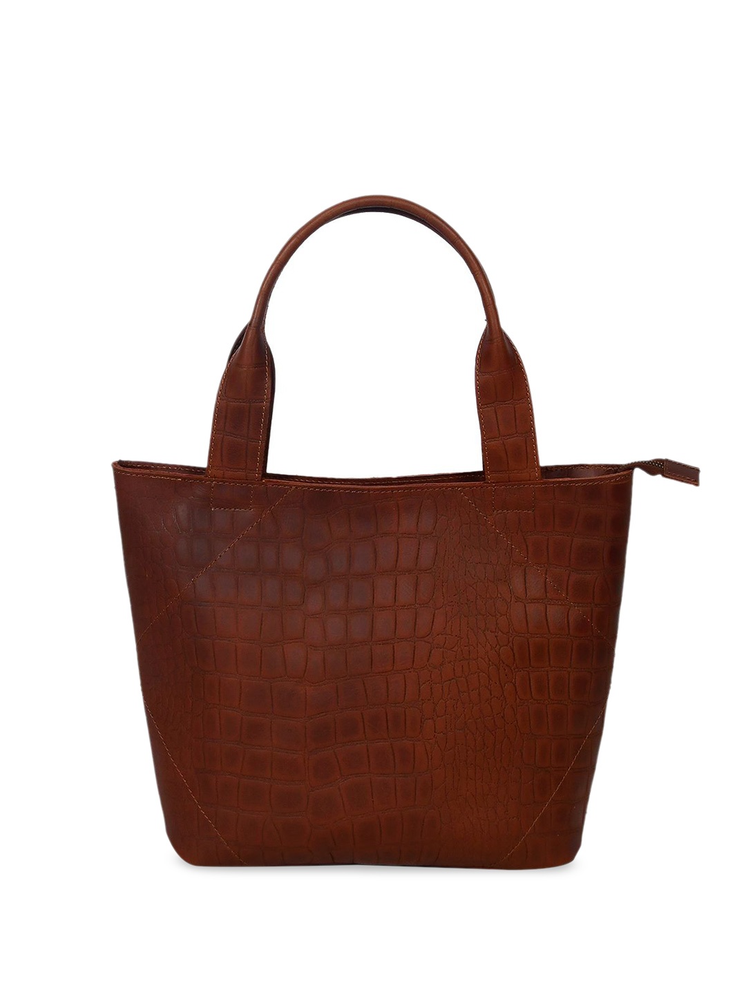 

Celtic Printed Leather Structured Shoulder Bag, Brown