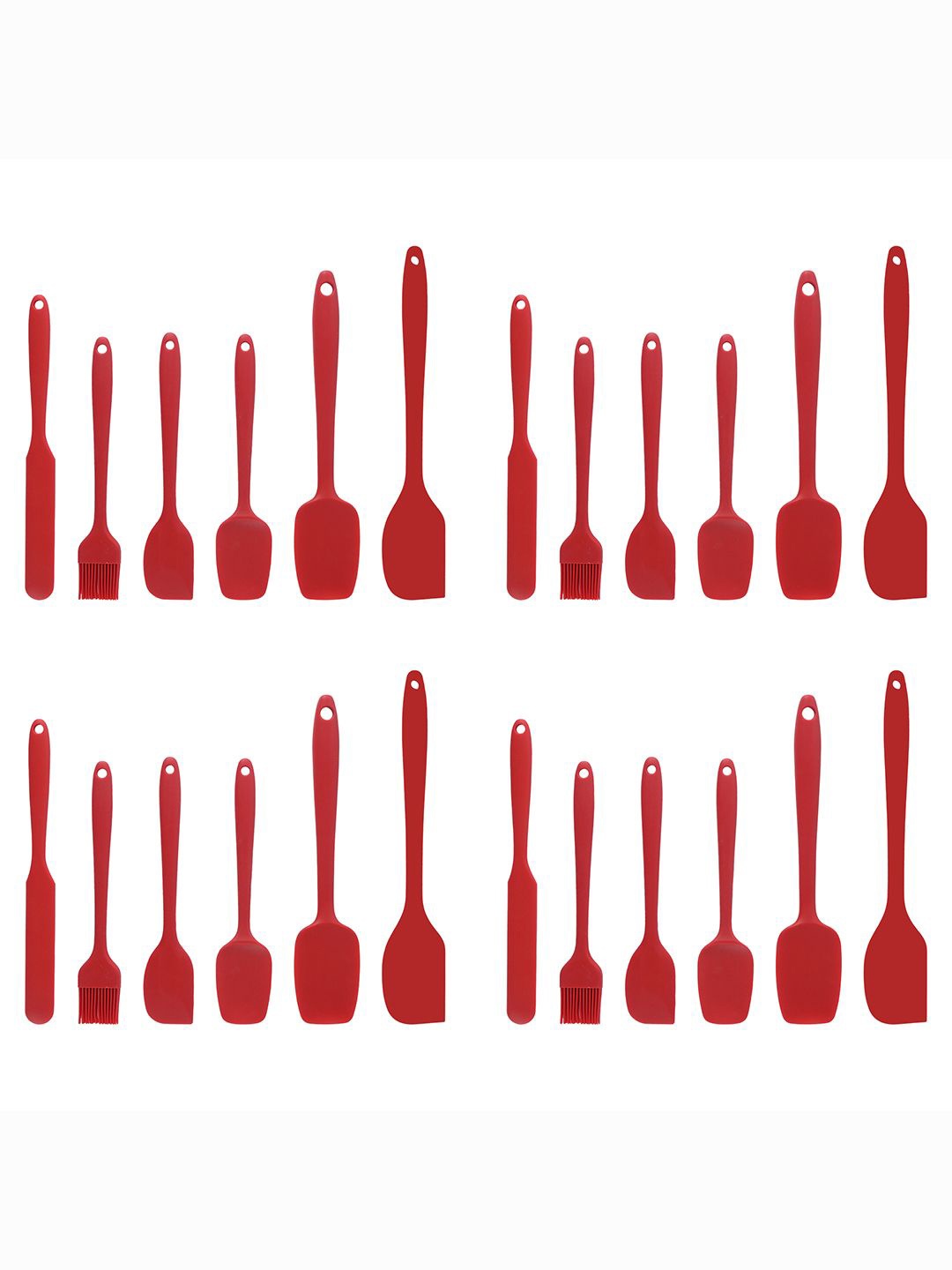 

Kuber Industries Red 24 Pieces Silicone Nonstick Spatula Set