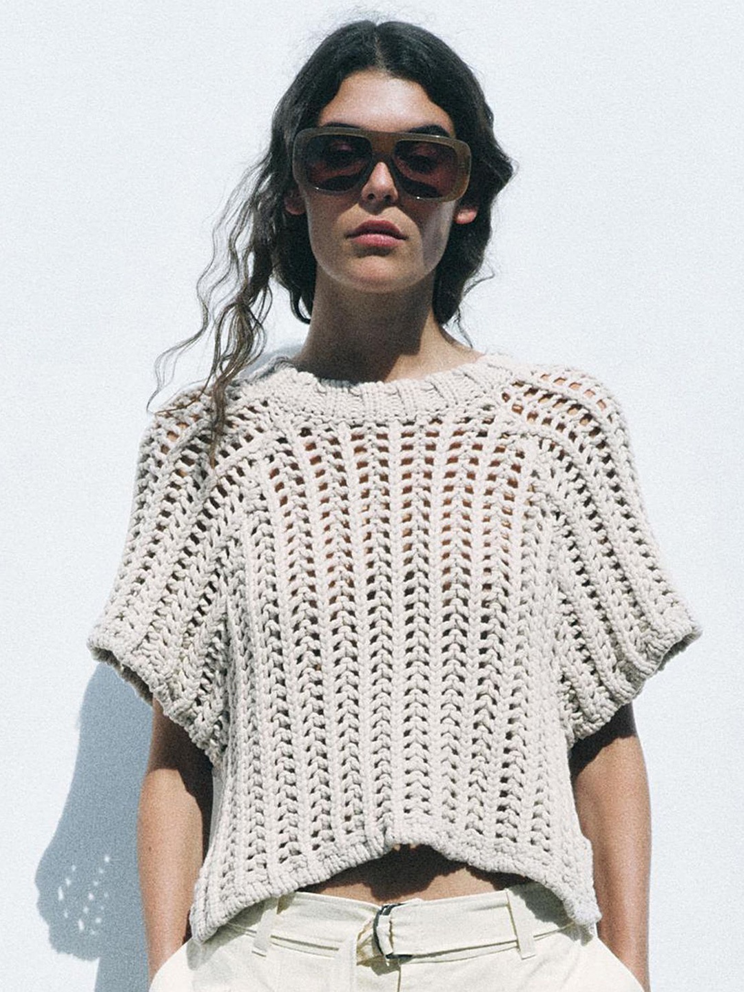 

LULU & SKY Extended Sleeves Boxy Top, Grey