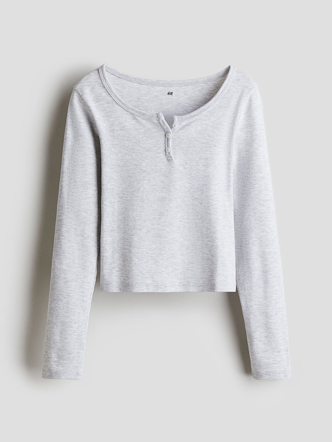 

H&M Long-Sleeved Jersey Top, Grey