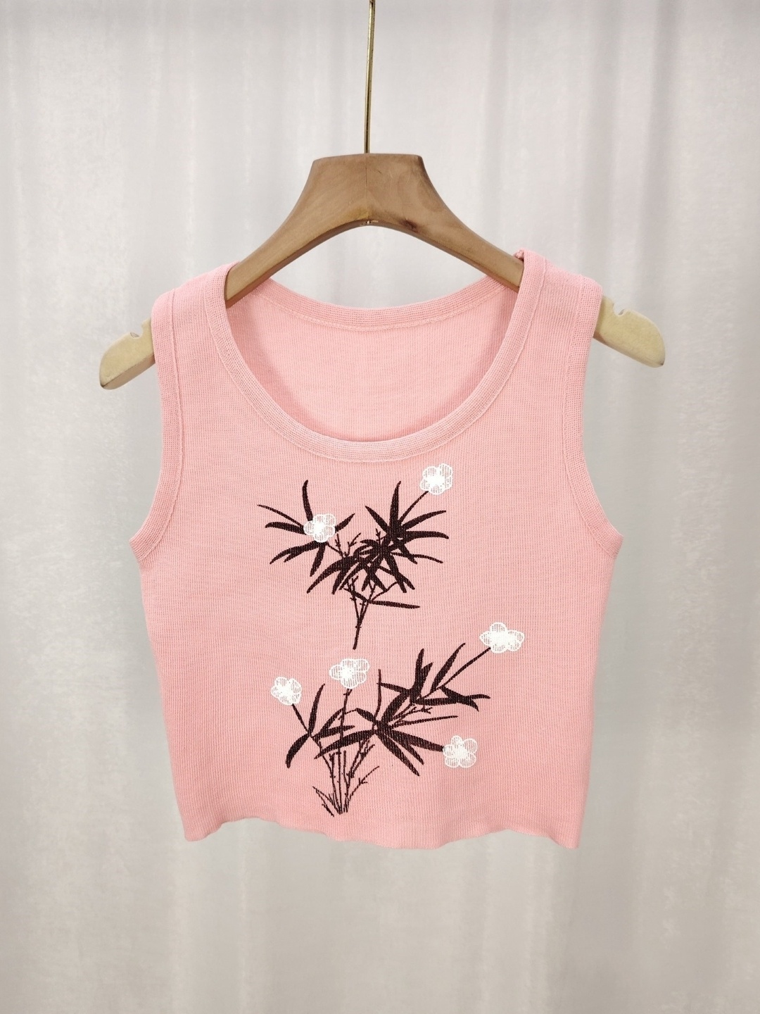 

KPOP Tropical Printed Crop Top, Pink