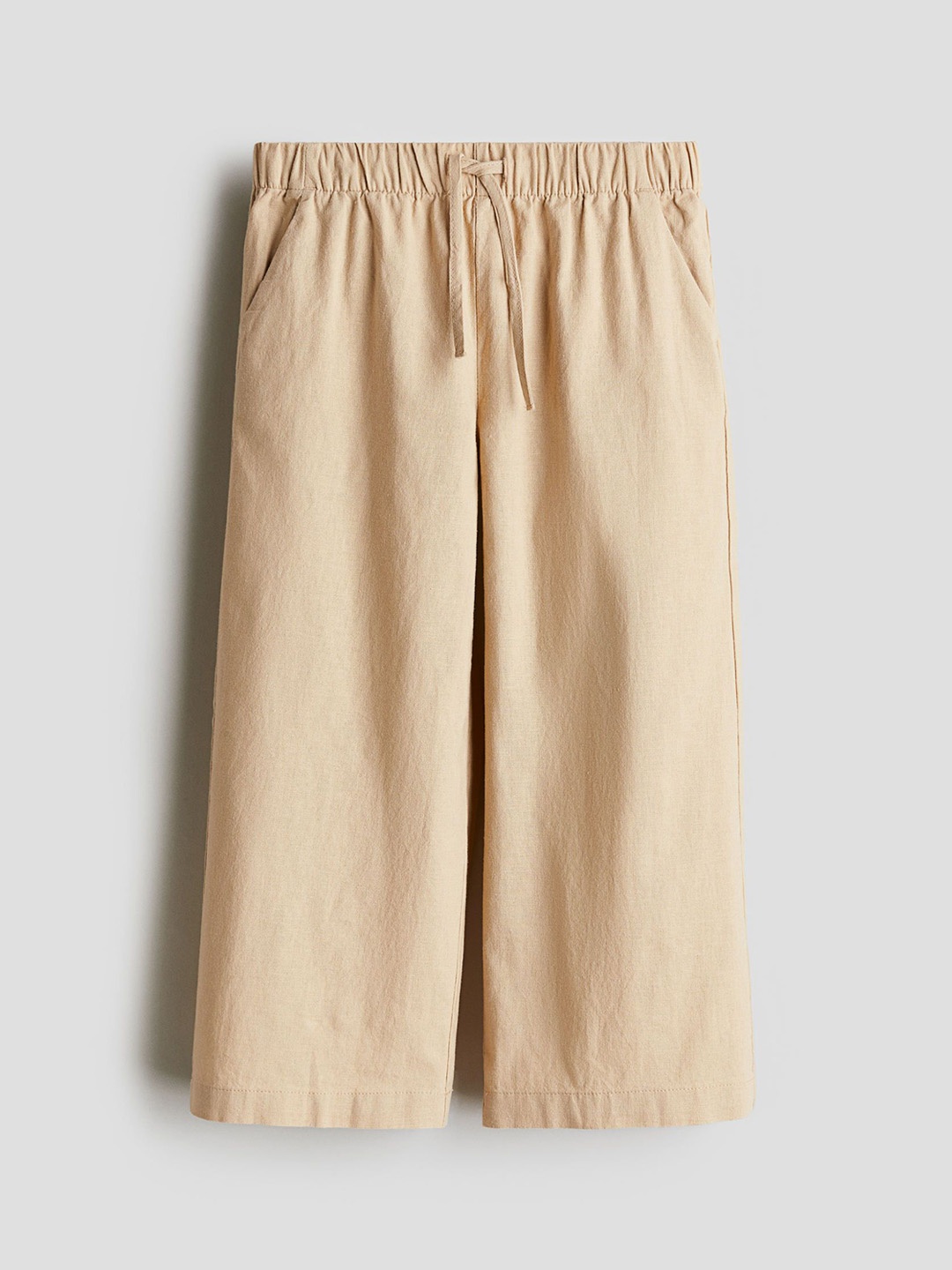 

H&M Linen-Blend Joggers, Beige