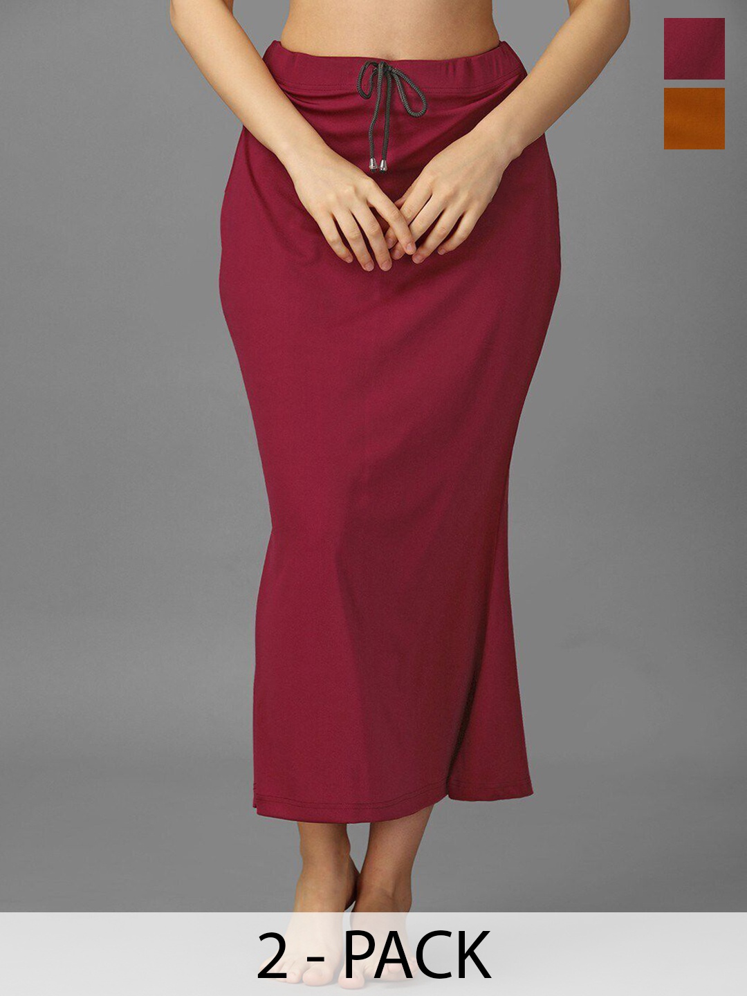 

IndianRang Pack Of 2 Strecheble Saree Shapewear, Maroon