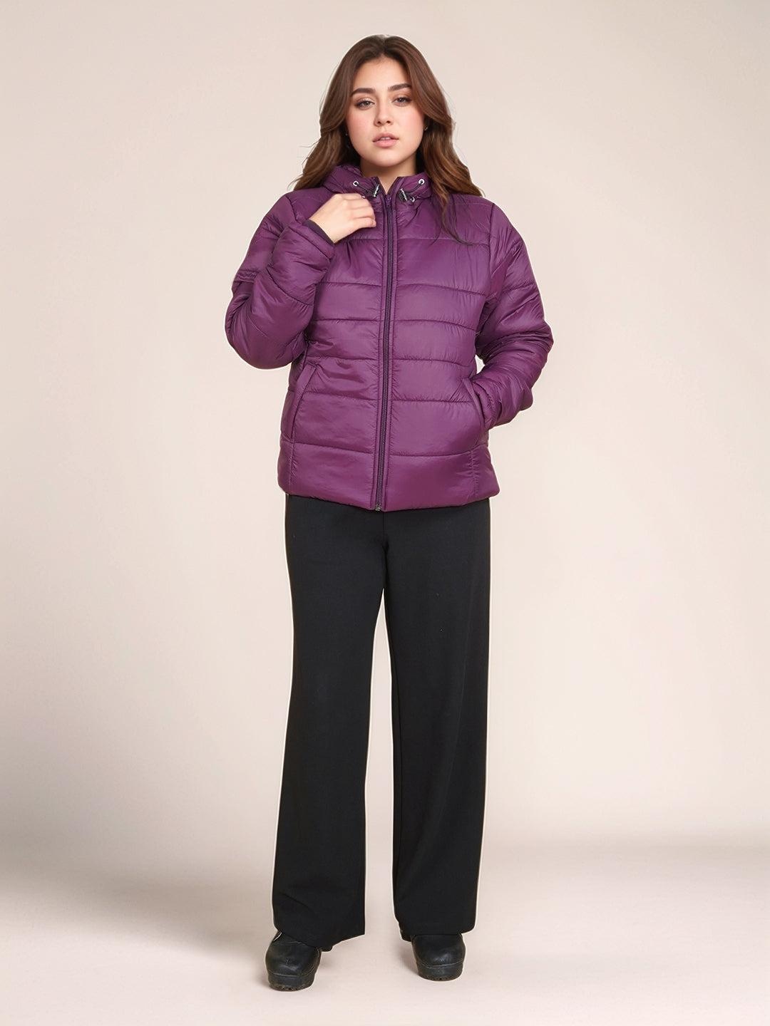 

Zink London Purple Solid Straight Fit Jacket