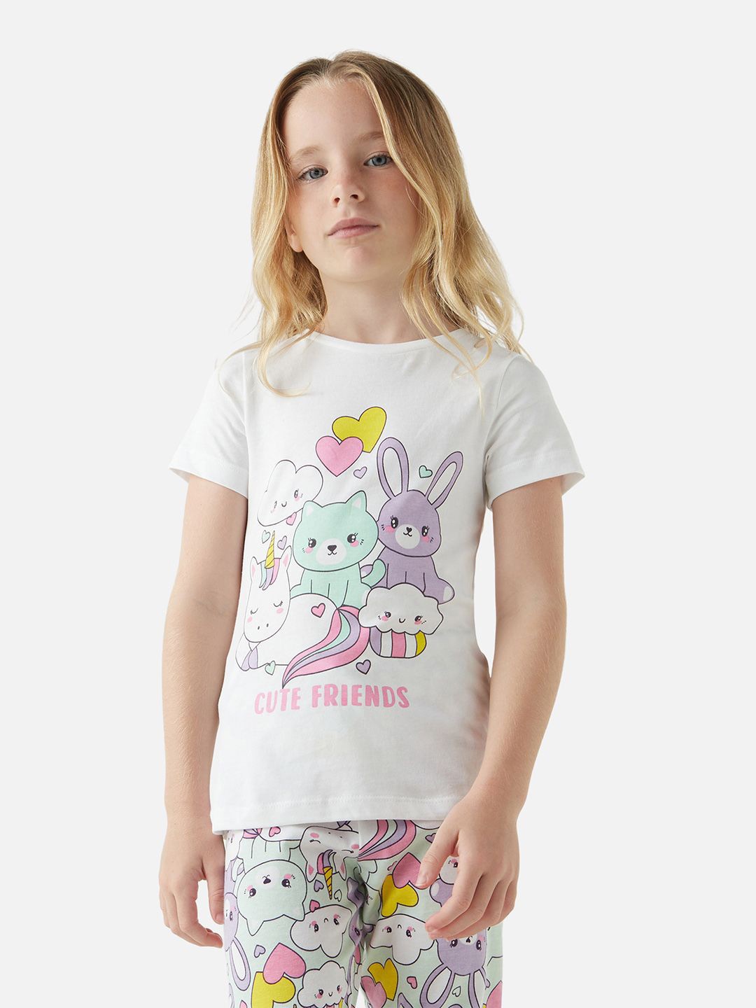

Juniors by Babyshop Girls Printed Night suit, White