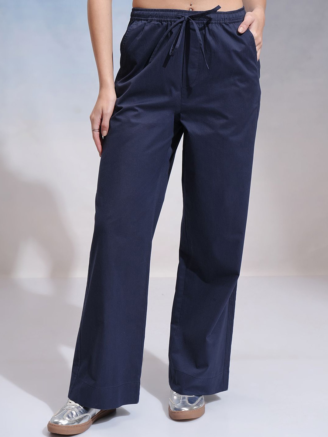 

Tokyo Talkies Women Mid-Rise Trousers, Blue