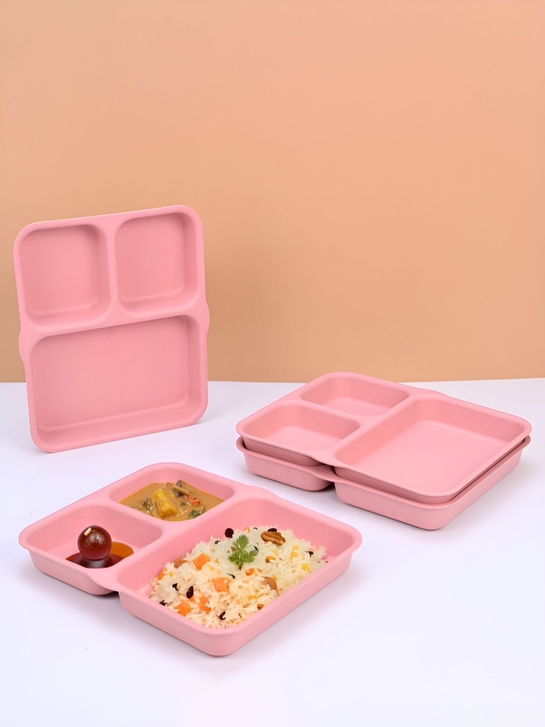 

eha Pink 4 Pieces Dishwasher Safe Plates