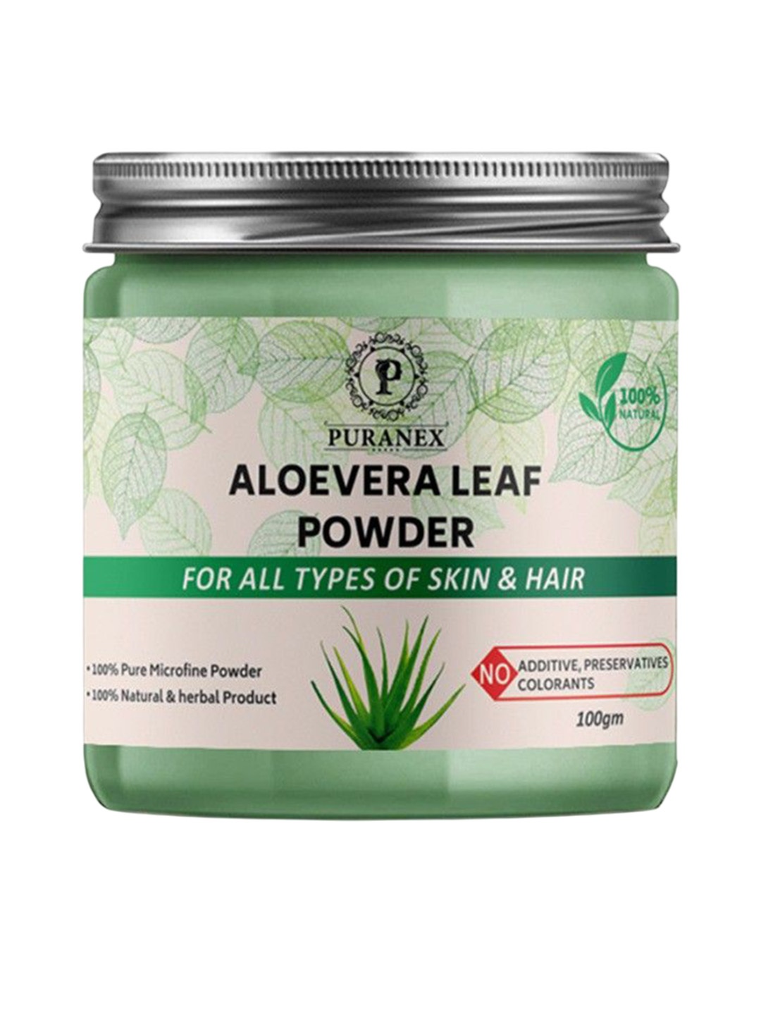 

Puranex 100% Pure & Natural Aloe Vera Leaf Powder - 100 gm, White