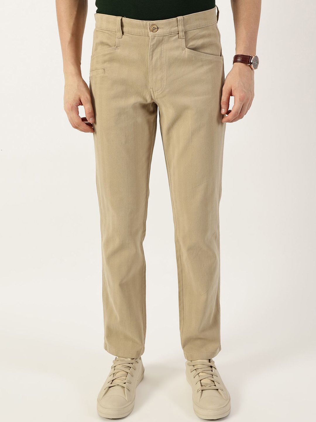 

Thomas Scott Men Smart Easy Wash Chinos Trousers, Beige