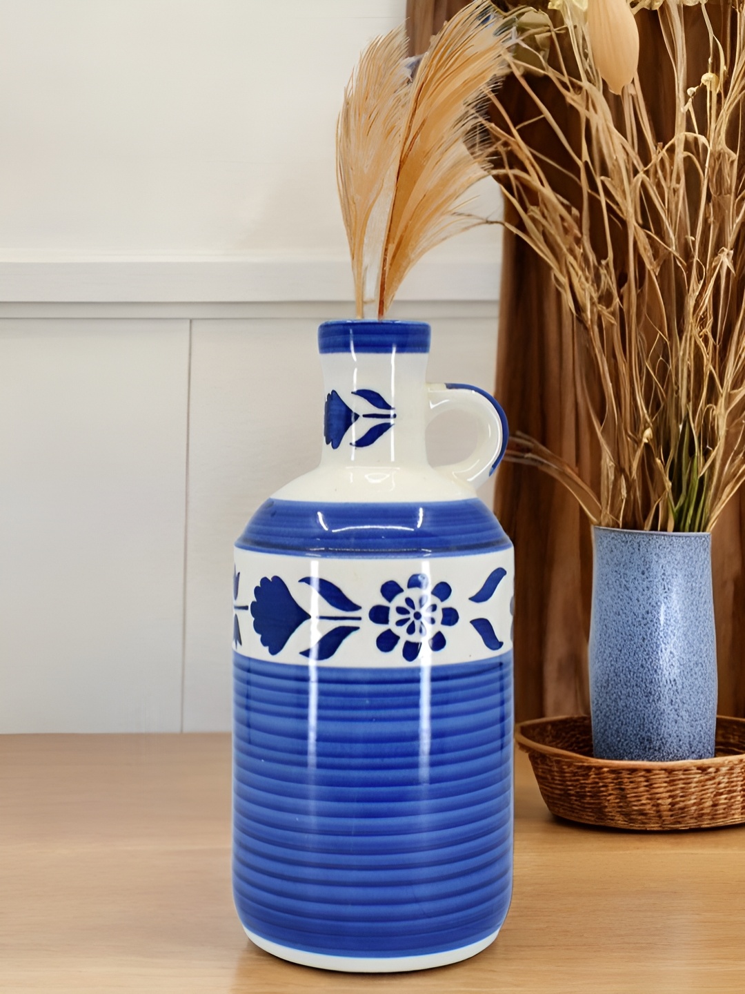 

The Decor Lane Blue & White Printed Ceramic Flower Vase