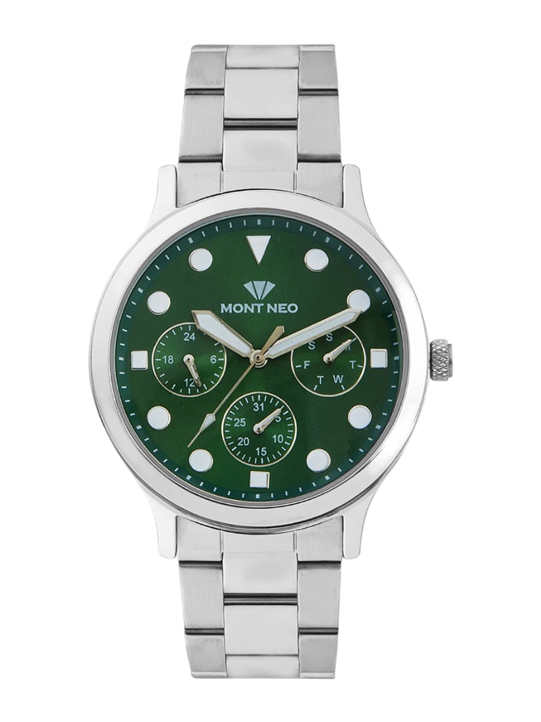 

MONT NEO Men Embellished Dial & Bracelet Style Straps Analogue Watch 8006M-M1114, Green