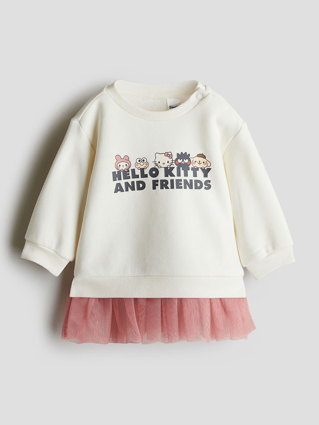 

H&M Tulle-Skirt Sweatshirt Dress, White