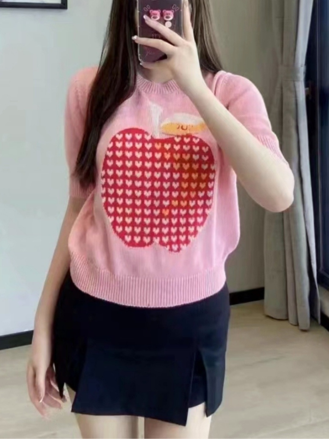 

KPOP Women Printed Round Neck Top, Pink