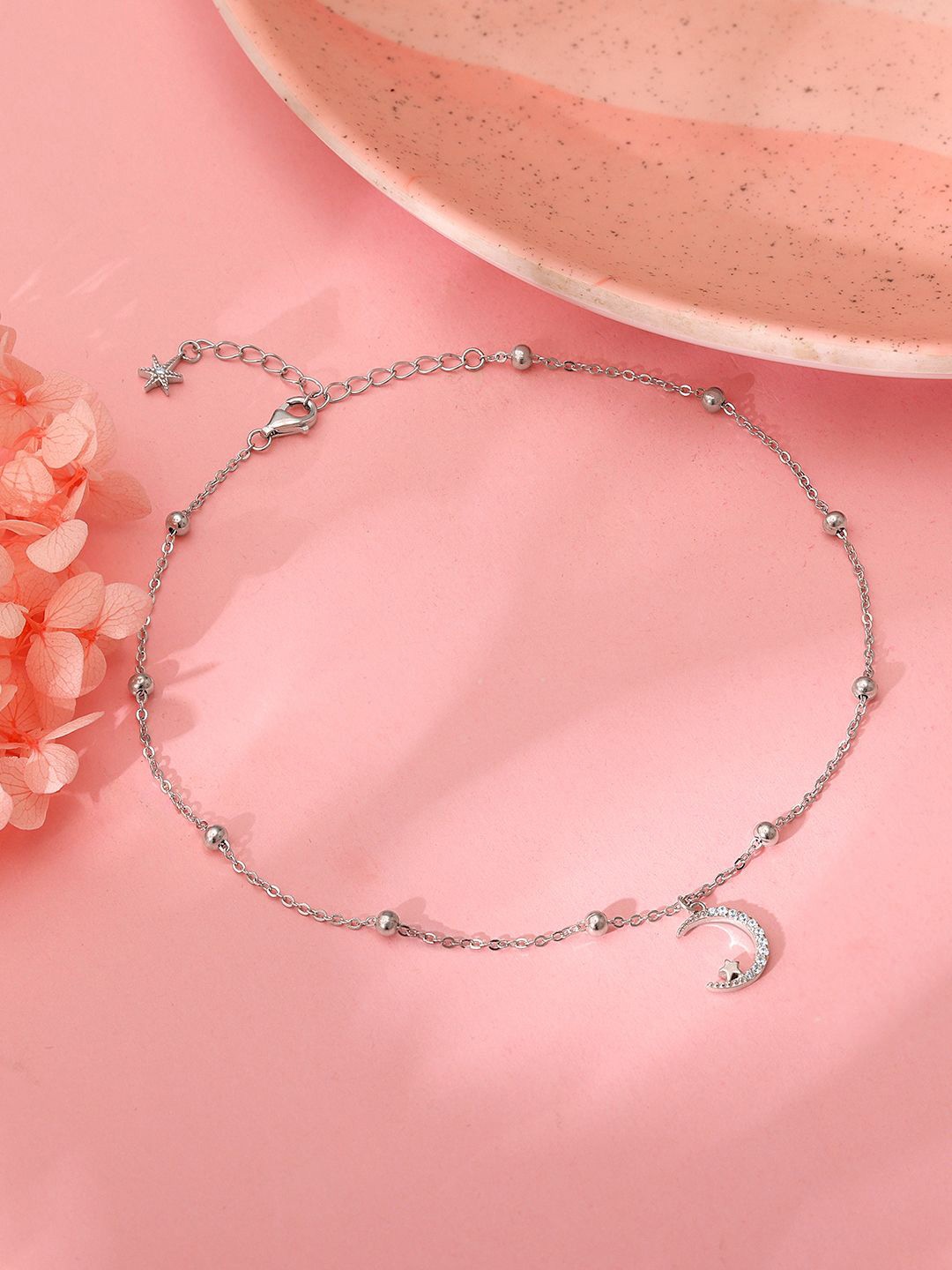

GIVA 925 Sterling Silver Rhodium-Plated Anklet