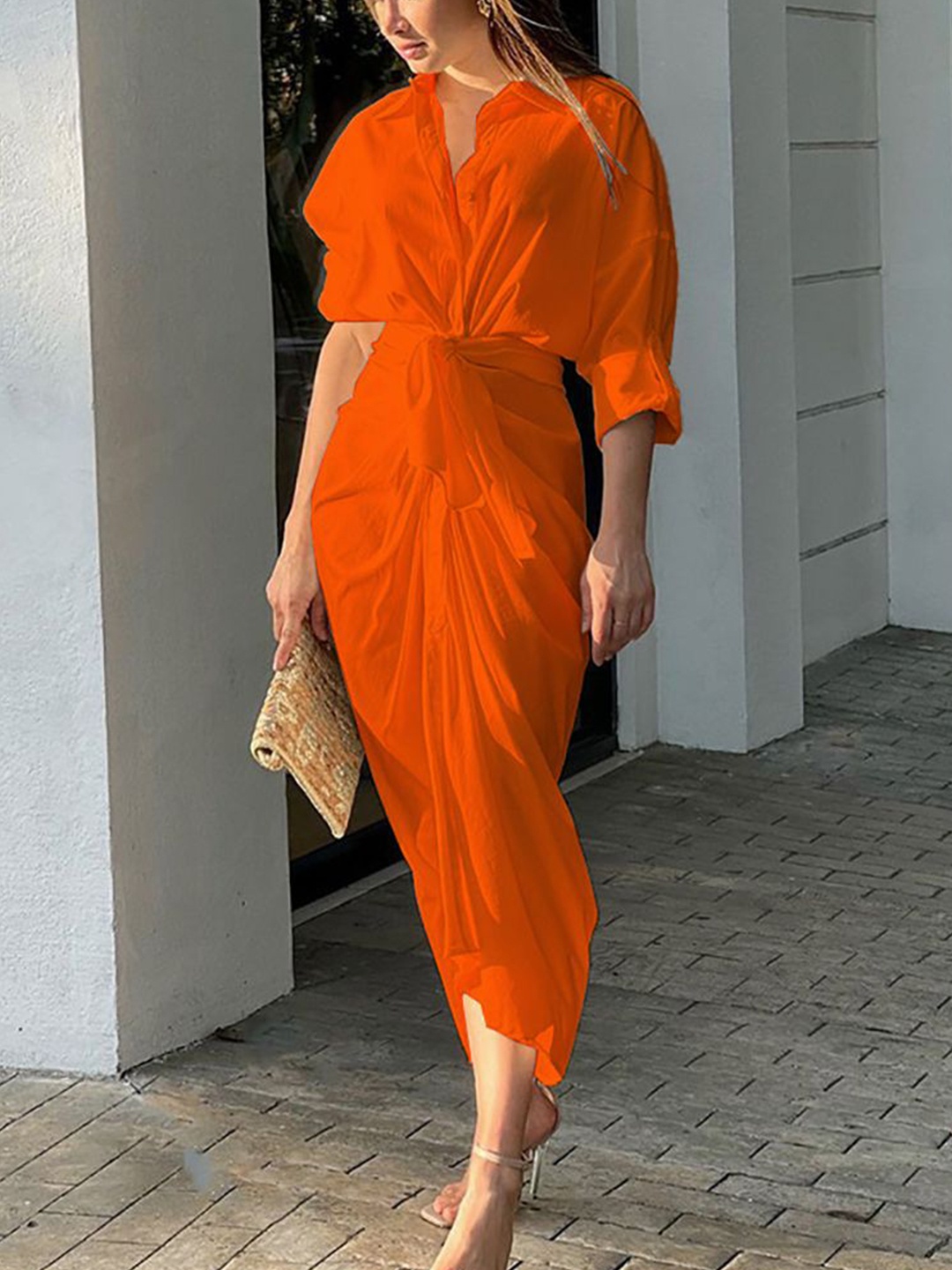 

StyleCast x Revolte Midi Dress, Orange