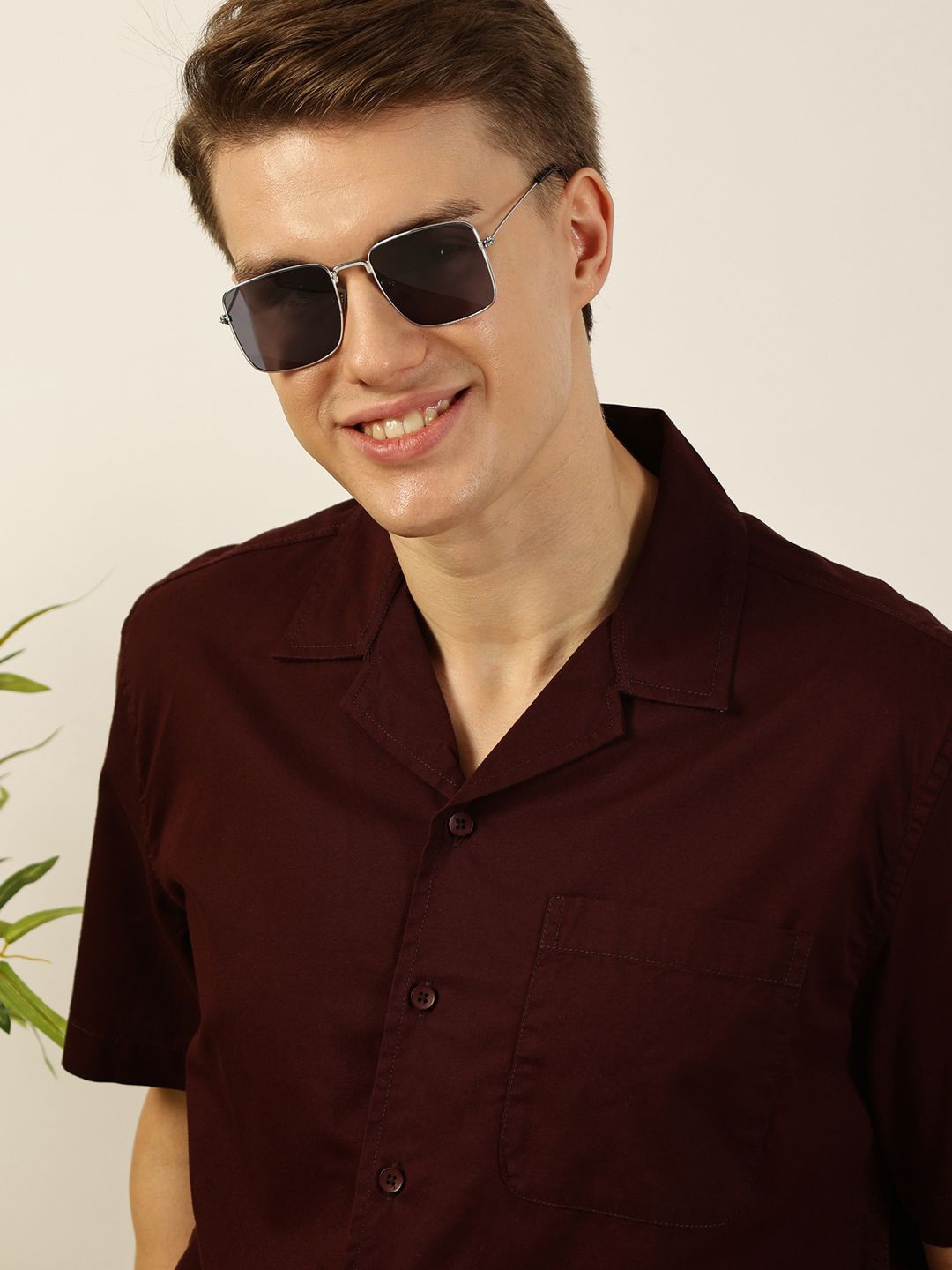 

Mast & Harbour Men Premium Opaque Solid Cotton Casual Shirt, Maroon