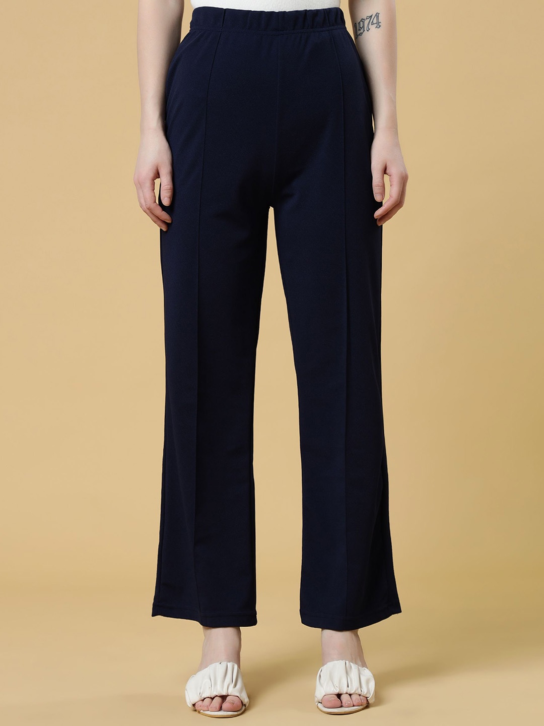 

DOIL DOMEC Women Relaxed Trousers, Navy blue