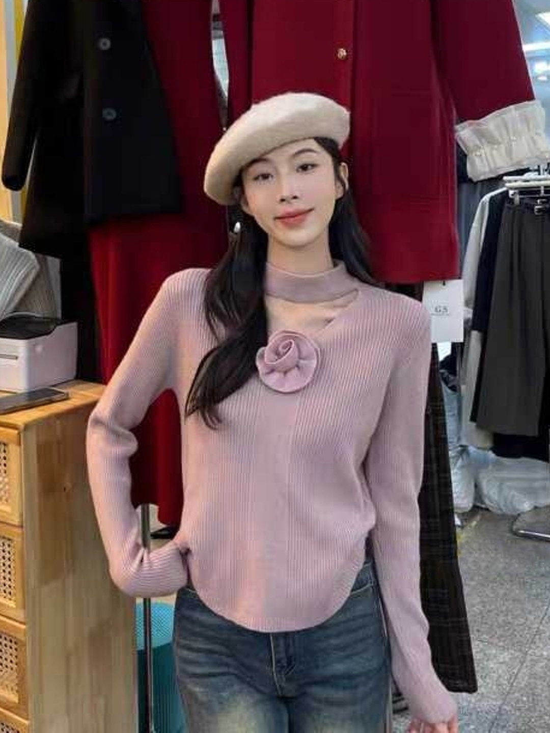 

KPOP Women Extended Sleeves Top, Purple