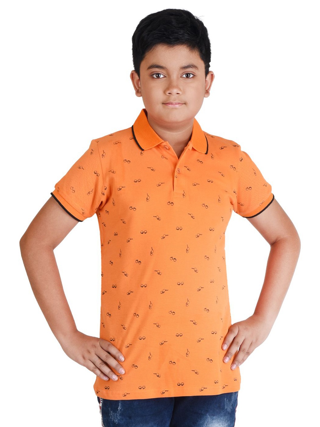 

Clothe Funn Boys Cotton Conversational Printed T-shirt, Orange